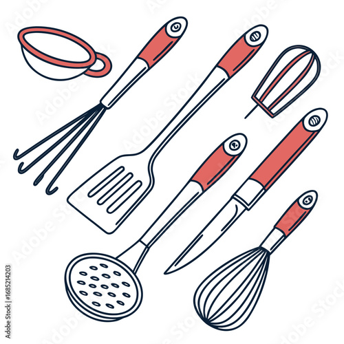 set of kitchen utensils