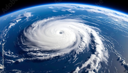 Hurricane swirling over ocean