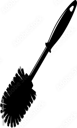 Diverse Set of Toilet Brush Silhouettes in a Bold and Graphic Arrangement