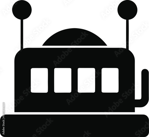Black vector robot icon