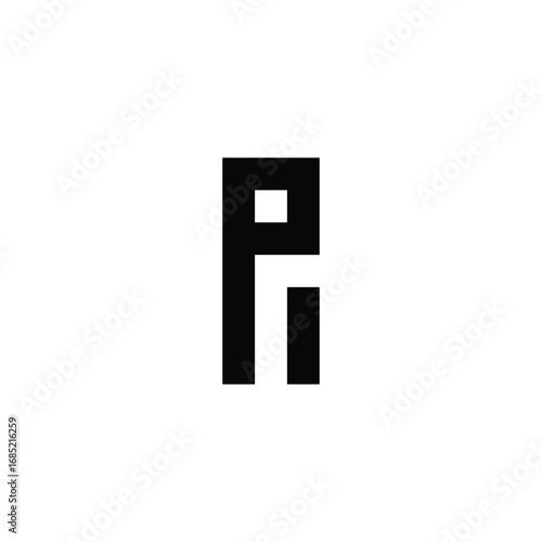Letter pr square geometric symbol simple logo vector