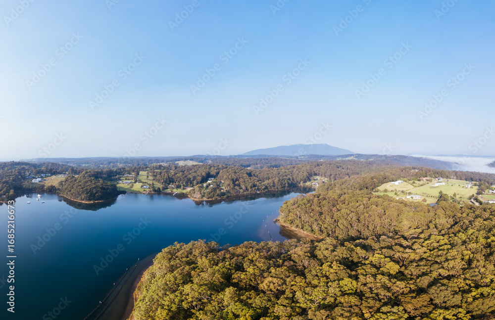 Obraz premium Aerial View of Wagonga Inlet in Australia