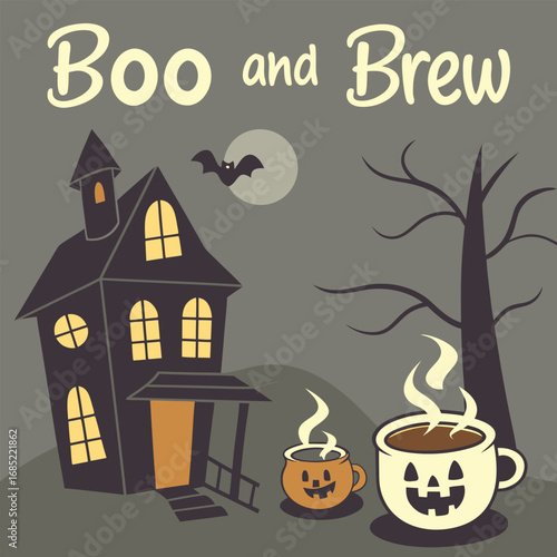 Halloween boo and brew themed design