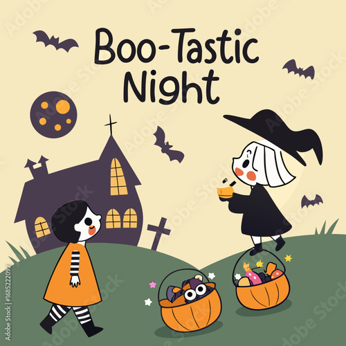 A spooky boo tastic night with halloween elements