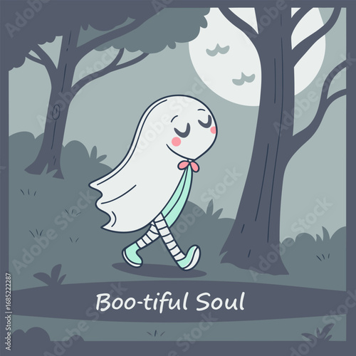 Spooky and sweet boo tiful soul halloween design