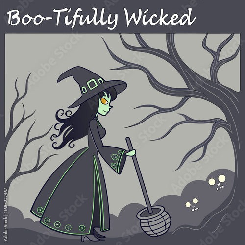 Spooky and playful boo tifully wicked halloween design