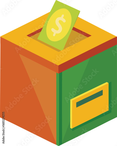 Vector illustration of a donation box