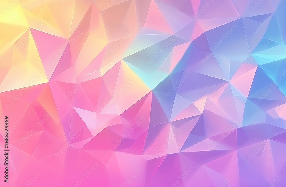 Obraz premium Colorful background with low-poly geometric shapes, rainbow color palette