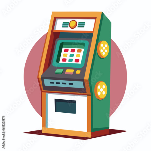 Vector arcade game machine illustration