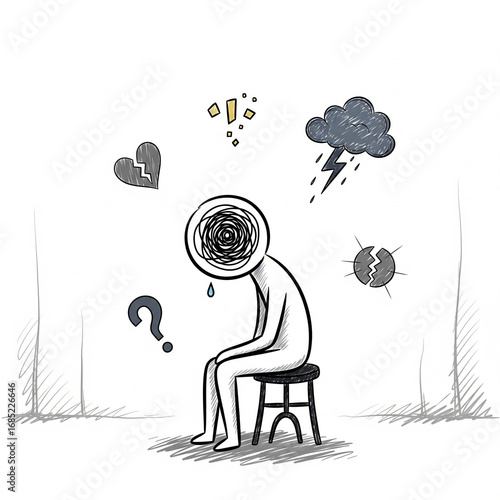 Mental Health and Sadness Concept