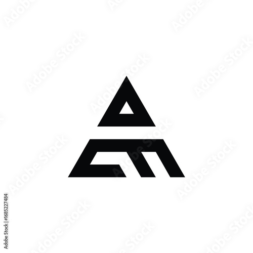 Letter om triangle, cool geometric symbol simple logo vector