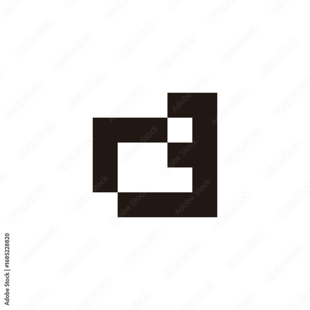 Obraz premium Letter r number 3 square geometric symbol simple logo vector