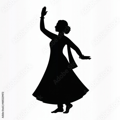 silhouette of a girl in a dress