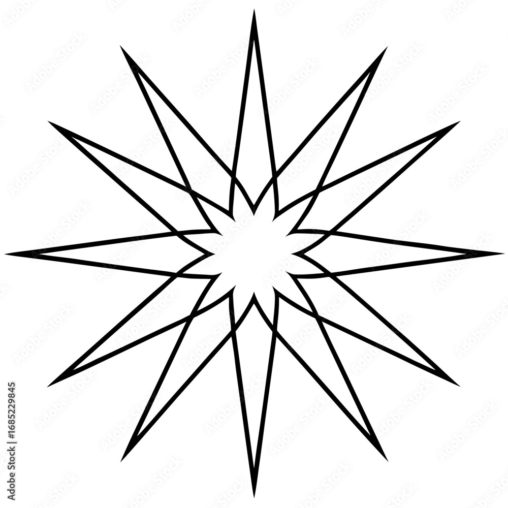 Fototapeta premium Elegant Sun Ray Line Art Vector