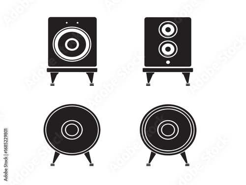 Loudspeaker Sound Icon in Modern Silhouette Vector Audio Illustration Design