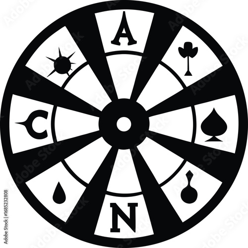 Set of 8 casino wheel icons vector