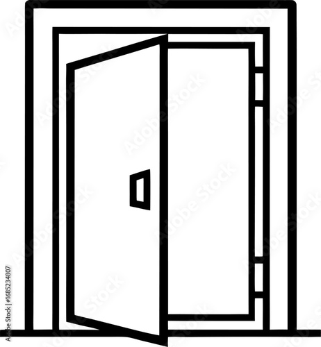 vector illustration of an open door
