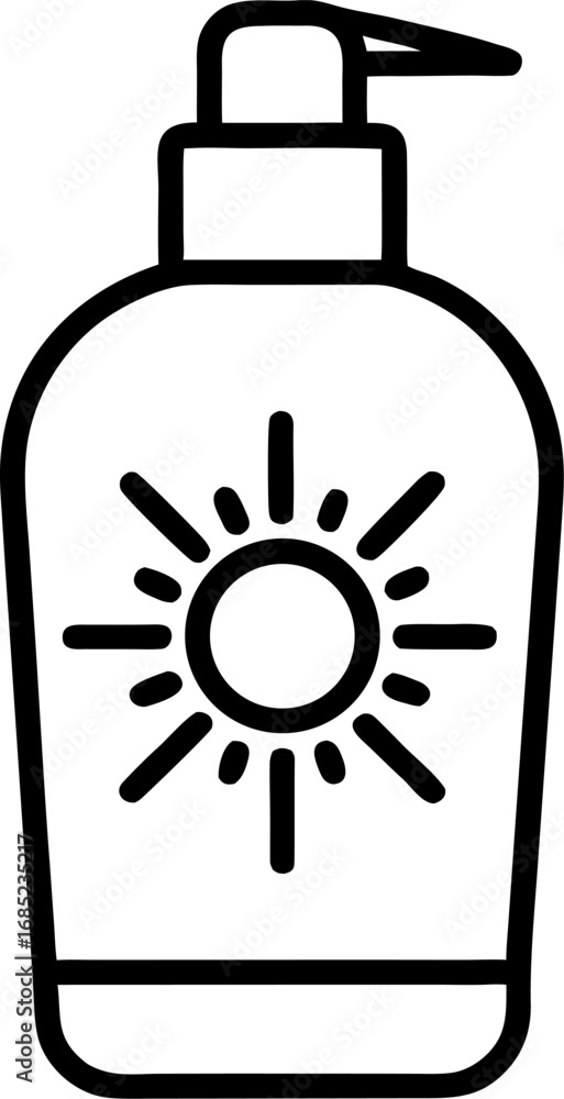Obraz premium Suntan cream icon in flat style. Basic vector symbol illustration