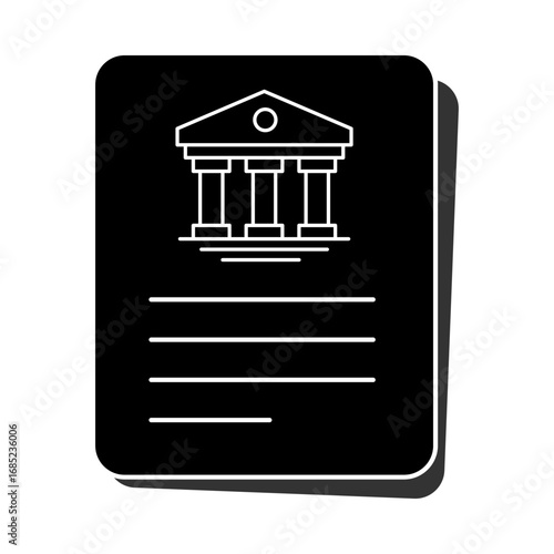 Court Warrant Icon | Justice Paperwork Vector | Court Law Symbol
