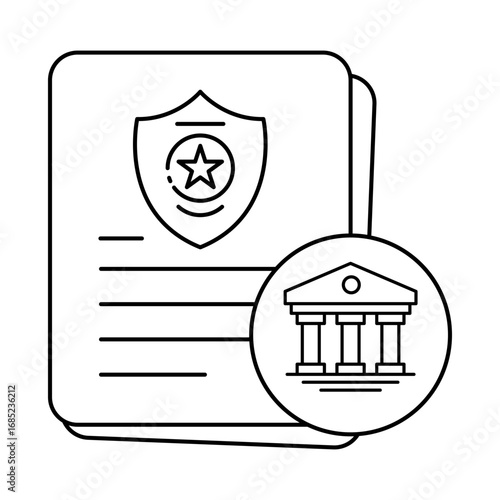 Court Warrant Icon | Police Writ Vector | Justice Document Symbol with editable stroke.