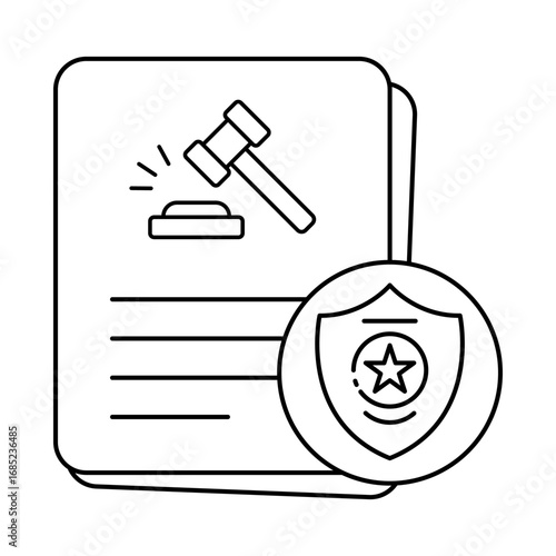 Court Warrant Icon | Justice Writ Vector | Law Symbol Design