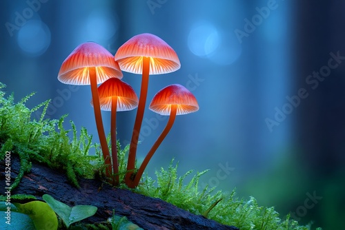 Wallpaper Mural Enchanting mushrooms glowing in a mystical forest Torontodigital.ca