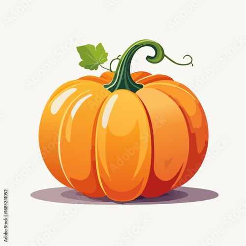Single Orange Pumpkin Illustration