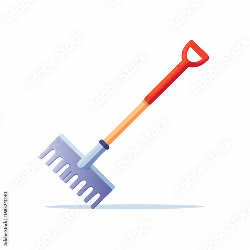 Colorful Flattened Rake Illustration