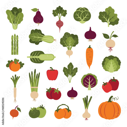 Fresh healthy organic vegetables food collection natural ingredients for healthy diet