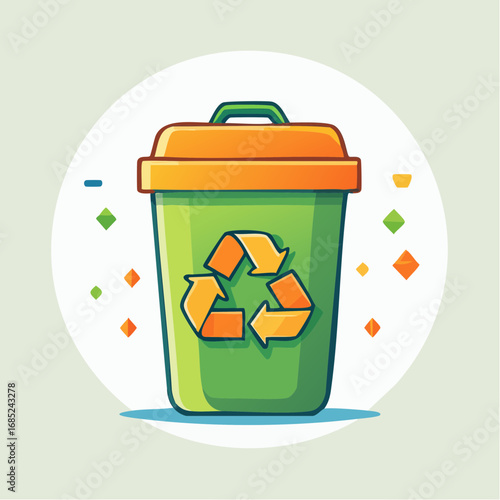 Recyclable Trash Can Illustration