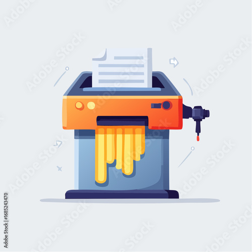 Pixelated Shredding Printer Illustration