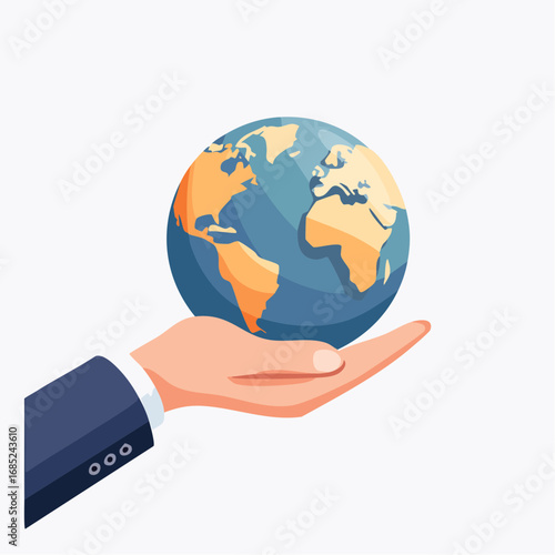 Wallpaper Mural Business Hand Holding Earth Globe Illustration Torontodigital.ca