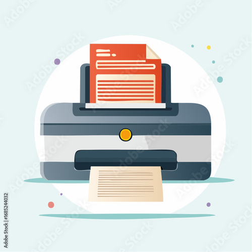 Flat Design Printer Icon
