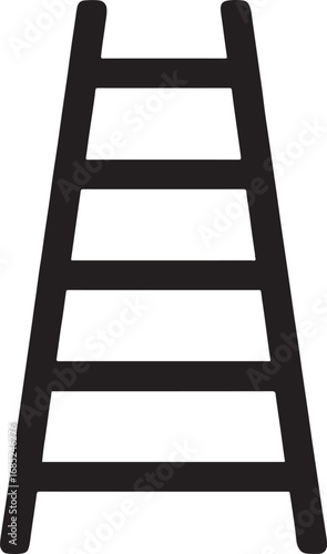 Ladder silhouette vector illustration, ideal for construction, tools, and climbing designs.
