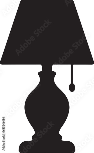 Lamp silhouette vector illustration, perfect for lighting, interior, and home decor designs.