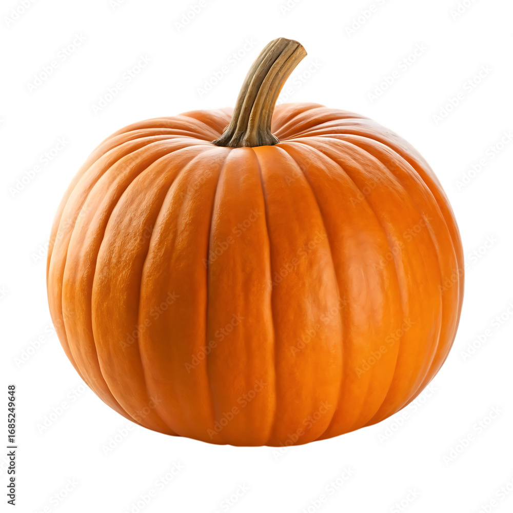 Obraz premium A large ripe orange pumpkin isolated on white background