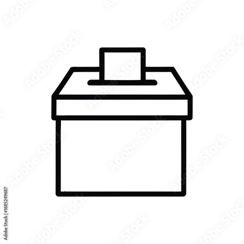 Ballot Box – Minimalist Voting and Election Symbol Illustration