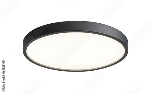 Modern round ceiling light fixture isolated on transparent background