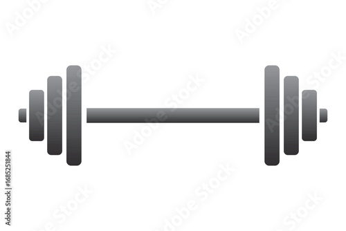 Barbel, Dumbbell Gym Icon silhouette on white background. Dumbbell for gym black sign design. Gym and fitness concept. Dumbbell icon pictogram vector eps illustration isolated on white background.
