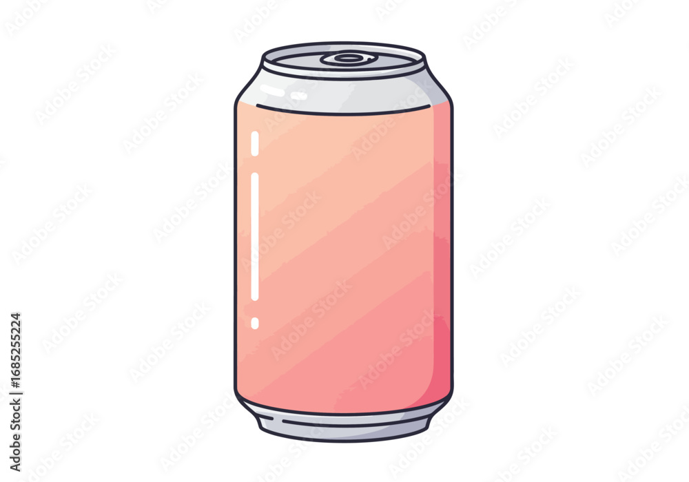 Fototapeta premium Refreshing pink beverage can with clean modern design perfect for summer advertising and branding