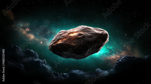 Cosmic Rock Formation in Teal Nebula