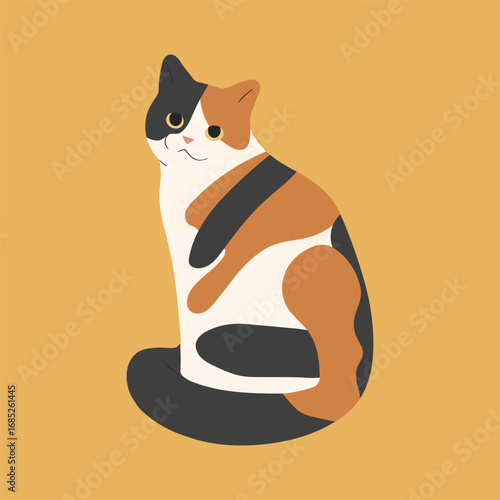 Calico Cat Illustration