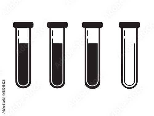 Professional Test Tube Icons Pack in Modern Laboratory Inspired Silhouette Artwork