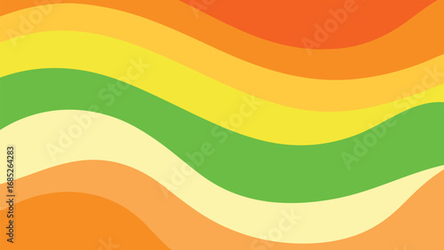 Smooth Wavy Stripes In Warm Colors On Orange Background abstract