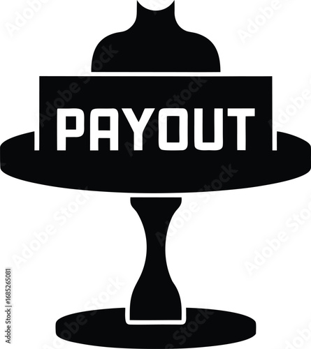 Black vector payout icon