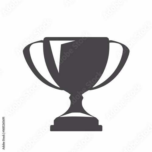 A golden trophy cup, a symbol of success and achievement, stands isolated on a pristine white background