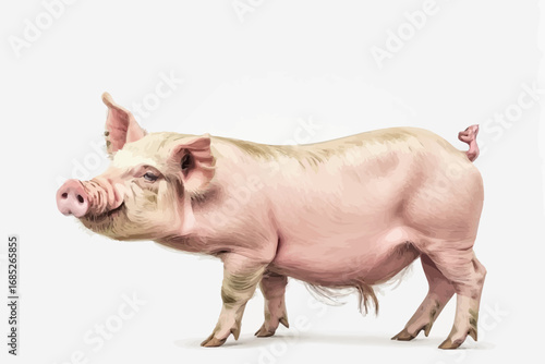 Playful Piglet Action in Farmyard Environment - High-Quality Animal Photography
