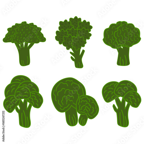 Fresh Green Broccoli Vegetable Set
