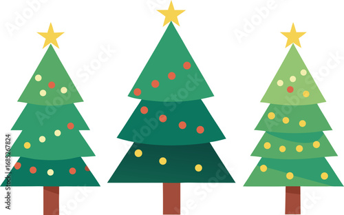 Christmas tree vector on transparent background