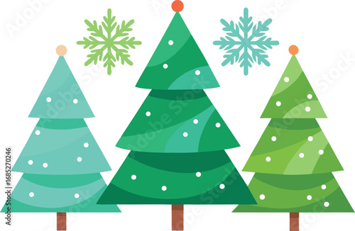 Christmas tree vector on transparent background